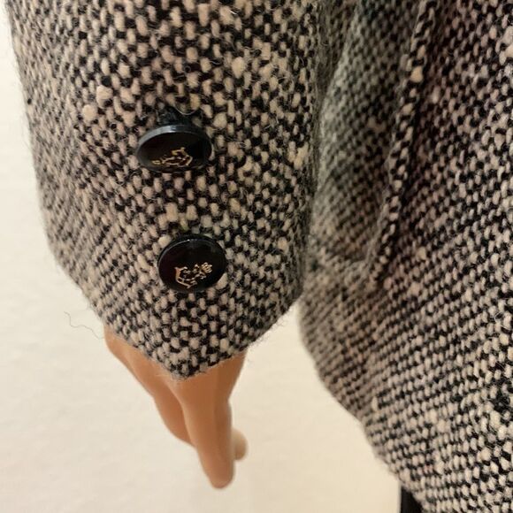 Prestige Boston Size 10 Union Made USA Black White Tweed Woman’s Jacket Pockets - Picture 9 of 13